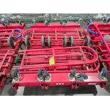 (3) U-Line Red Gondola Carts, Center HD Casters, Diamond Plate Platform