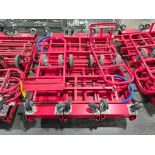 (3) U-Line Red Gondola Carts w/ End Extensions, Center HD Casters, Diamond Plate Platform