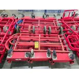 (3) U-Line Red Gondola Carts, Center HD Casters, Diamond Plate Platform