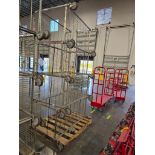 (4) Amco 2-Level Wire Deck Carts, 47" x 24", Caster Brakes