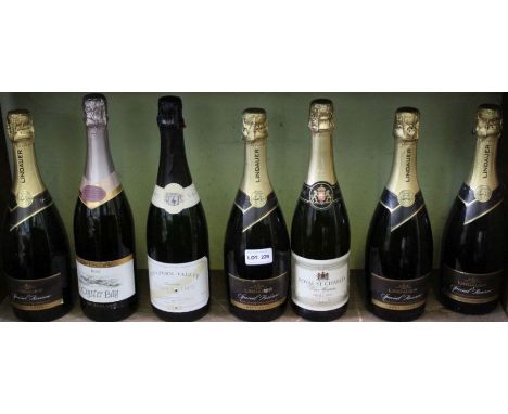 A shelf full of mixed sparkling wines