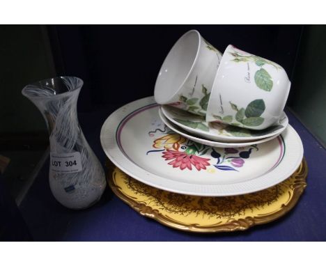 A Poole plate and other ceramic wares