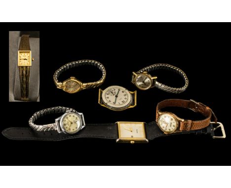 A Collection of Vintage Watches.  Comprising: Citizen Ladies cocktail watch with gold tone strap in original box with guarant