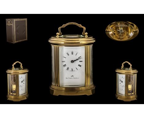 Mathew Norman Superb Quality &amp; Heavy Brass Carriage Clock in the form of a Gentleman's 18th century traveller's clock, ex