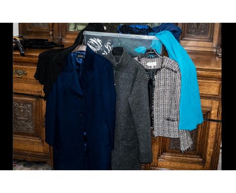 Quantity of Top Quality &amp; Designer Ladies Fashion Items comprising: Hobbs tweed Chanel style jacket, size 14; dark grey A