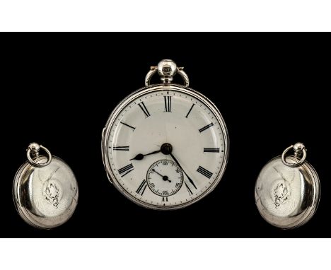 Ladies or Small Gents Early Victorian Lever Silver Fob Keywind Pocket Watch.  Case hallmarked for London 1856.  Plain balance