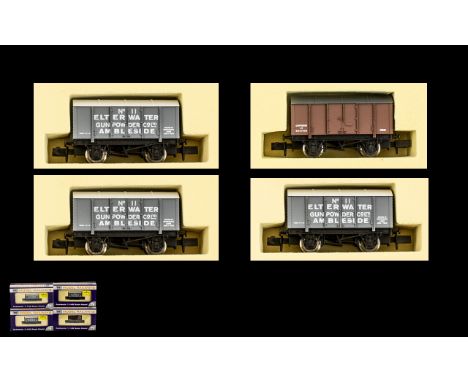 Dapol Model Railways N Gauge 1;148 Scale Models for Adult Collectors 4 model in total. Comprises 1. NB 006 Gunpoweder Van Elt