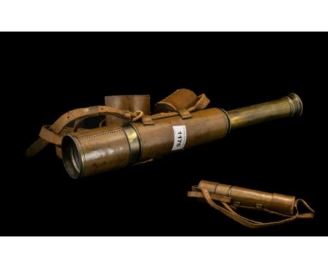 Antique Clarkson Extending Naval Telescope.  Large 24" inch Antique Telescope by Broadhurst Clarkson &amp; Co. of London. Mil
