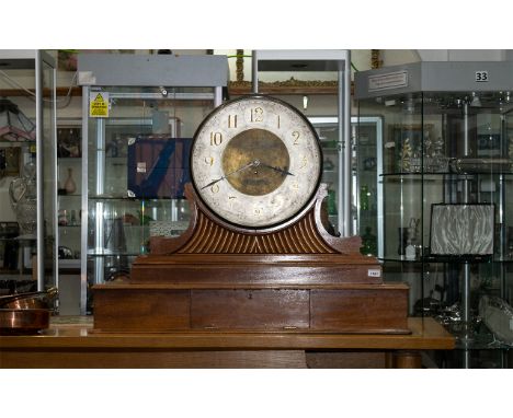 Large and Impressive Single Train Fusee Brass Faced Eight Day Mahogany Cased Bank Display Screen Mantle Clock with a silvered