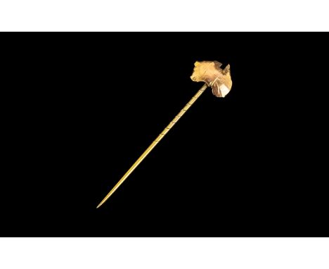 Antique 9ct Gold Stick Pin, marked 9ct; 6cms long; please see photo