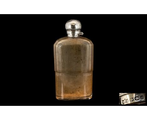 Victorian Silver Topped Hip Flask by Mappin &amp; Webb, fully hallmarked for Sheffield 1896; 5.5 inches high