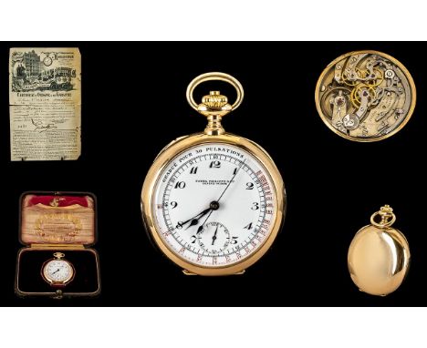 Patek Phillipe &amp; Co Superb Quality 18ct Gold Precision Open Faced Chronograph/Chronometer Pocket Watch Watch no 138149. F