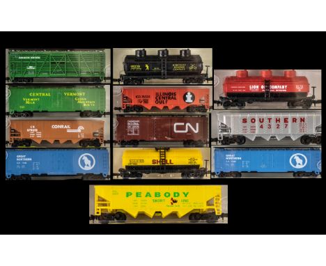 Model Power N GAuge/Scale Model Freight Cars - 12 Models in Total for Adult Collectors.  All models are in mint condition, ne