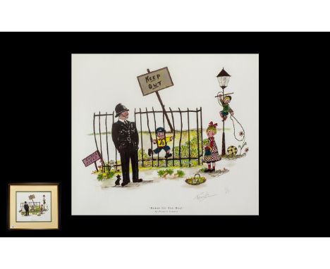 Frances Lennon 1912-2015. Artist signed Ltd and numbered edition colour print / lithograph. Title ' Bobby on the Beat'. This 