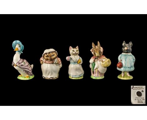 Beswick Beatrix Potter Figures, Five in Total, comprises: 1.  Pig-Wig 'Black Pig' issued 1972-1982.  BP 2A.  Beswick No. 238.