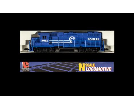 Life Like Good Quality N Gauge Scale 1/160 N Gauge Scale Diecast Model Conrail Diesel  Locomotive 7846 GP 38, All wheel drive