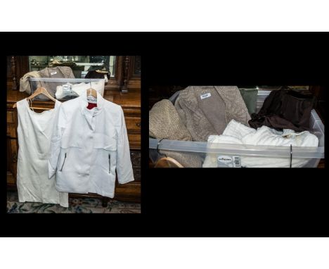 Quantity of Top Quality &amp; Designer Ladies Fashion Items comprising: Mango white wool 3/4 coat with zip front and zip pock