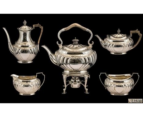 Victorian Period Hall & Co. Superb Quality 5 Piece Tea & Coffee Service of wonderful proportions/design. Hallmark Sheffield 1