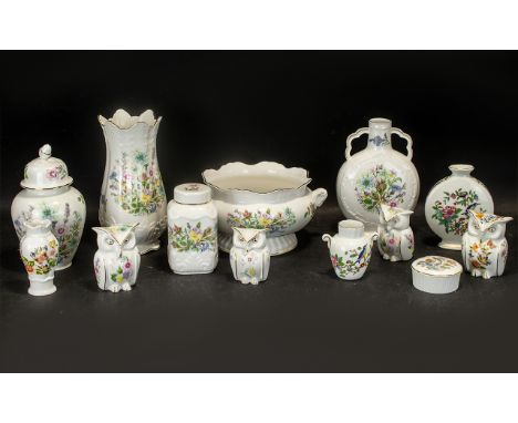 A Small Collection of Aynsley Wild Tudor and Pembroke Design (13) pieces in total. To include vases, bowl, trinket pots etc. 