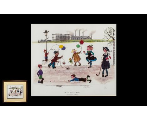 Francis Lennon M.B.E 1912-2015. Artist signed and Ltd edition colour print. Titled 'Back Street Kids'. This print is no. 28 o