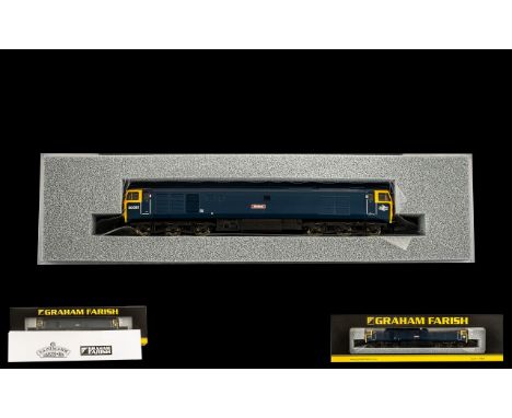 Graham Farish By Bachmann Scale Model 1 148/N Class 50 Diesel Locomotive 56033 BR Blue 'Glorious' with yello ends product no 