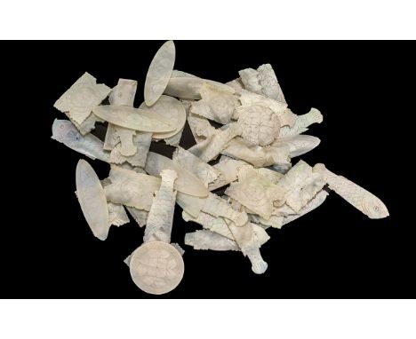 Antique Chinese Gaming Tokens, good mixed lot of 19th century mother-of-pearl gaming tokens, 50 plus
