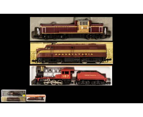 Arnold Series 2 Scale 157 Steam Locomotive FA-Z & Tender,plus N Gauge Alco Model FA-Z Locomotive 'Pennsylvania' and Micro Ace