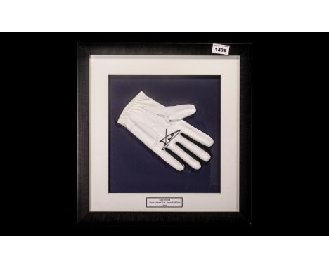 Golf Interest - Luke Donald Framed Signed Glove from 2012 Open Golf Championship at Royal Lytham.  In attractive modern black