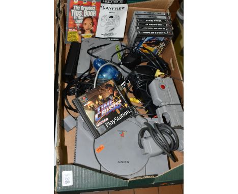 PLAYSTATION CONSOLE WITH GAMES AND ACCESSORIES, includes The World Is Not Enough, Jungle Book Groove Party, Urban Chaos, Worm