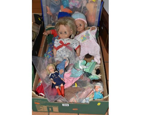 A QUANTITY OF ASSORTED DOLLS, to include a Pedigree Patch doll with a small quantity of original Patch labelled clothing, qua