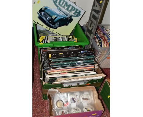 FOUR BOXES &amp; LOOSE of Modelling or Automotive Ephemera to include  large collection of Model Collector magazines, automot