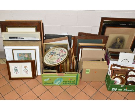 A QUANTITY OF PICTURES AND PRINTS ETC, to include framed illustrations of botanical subjects, scenes from 'Cries of London', 