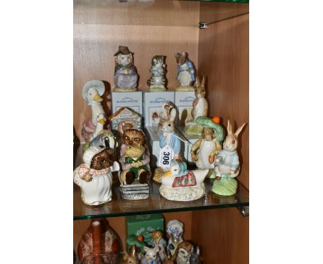 SIXTEEN ROYAL ALBERT BEATRIX POTTER FIGURES, comprising large Jemima Puddle Duck, height 15.5cm, five boxed figures: And this