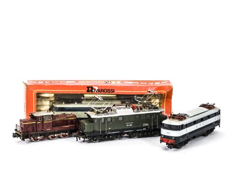 Fleischmann Rivarossi and Lima HO Gauge Diesel and Electric Locomotives, a trio of unboxed locomotives comprising Fleischmann