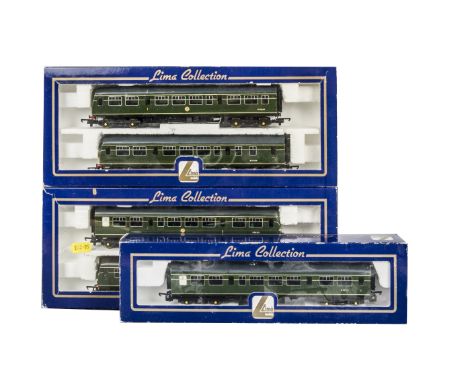 Lima 00 Gauge modified BR green DMU Railcars,  149895A8, Class 101 2-Car Power and Trailer car Set, renumbered M51180 and M50
