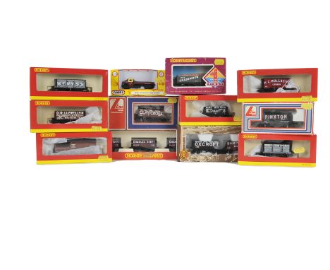 Hornby Bachmann Lima  and Mainline 00 Gauge Private Owners and other Wagons, Hornby two 3-wagon sets and 14 individual wagons