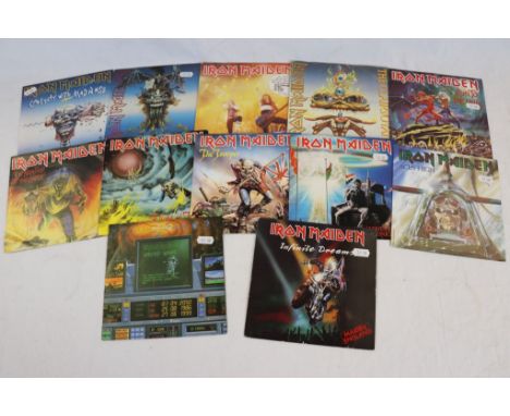 Vinyl - Collection of 12 Iron Maiden 45s all in picture sleeves to include The Clairvoyant, with poster and clean vinyl (EMS7