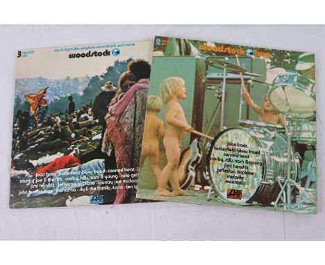 Vinyl - Two Woodstock LPs to include Woodstock 3 Record Set (Atlantic K 60001) and Woodstock 2 (Atlantic K 60002) both in lov