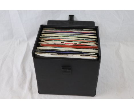 Vinyl - Vintage record box with Rock & Pop 45s from the 1970s/80s to include Billy Joel, Donna Summer, Michael Jackson, Tina 