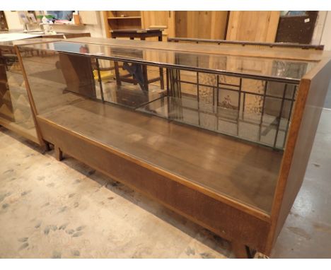 Oak glass shop counter display with glass shelf L: 170 cm