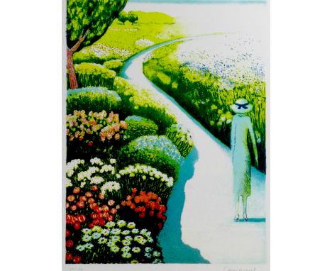 Jean-Pierre Cassigneul (French, b. 1935): limited edition lithograph 'L'Allee Freurie' ('Footpath in bloom'), signed and numb