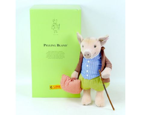A limited edition Steiff soft toy of Beatrix Potter's Pigling Bland, 33cm high, with original box, without certificate. 