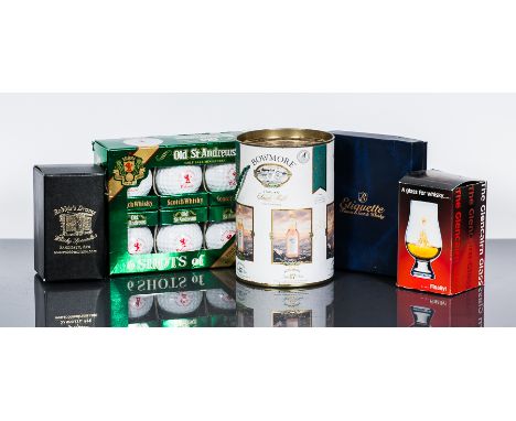 BOWMORE DRUM 
Single Islay malt whisky miniatures, included are: Legend (msf), 12 Year Old (lsf), 17 Year Old (hsf) and 21 Ye
