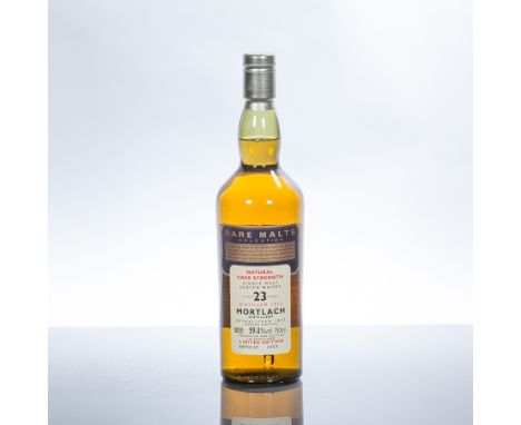 MORTLACH 23 YEAR OLD
Single Speyside Scotch Whisky. Limited edition, bottle no. 1089. 750 ml, 59.4% volume.