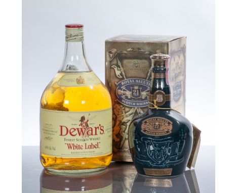 ROYAL SALUTE CHIVAS BROTHERS 21 YEAR OLD
Blended Scotch Whisky. in blue enamel bottle. 70cl, 40% volume, in carton.
DEWARS WH