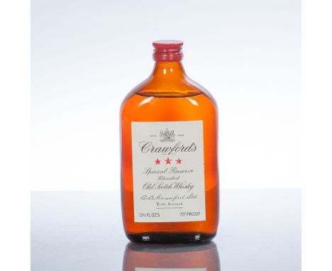 CRAWFORD'S THREE STAR SPECIAL RESERVE
Blended Scotch Whisky. 13 1/3 fl ozs, 70° Proof. CONDITION REPORT: Very good.