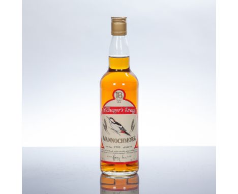 MANNOCHMORE 18 YEAR OLD MANAGER'S DRAM 
Cask strength single Speyside malt Scotch whisky. Specially selected for malt distill