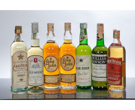 LONG JOHN (2) 
Blended Scotch Whisky. Italian export. 75cl, 40% volume. 
ROYAL BROOK 8 YEAR OLD 
Blended Scotch Whisky 75cl, 