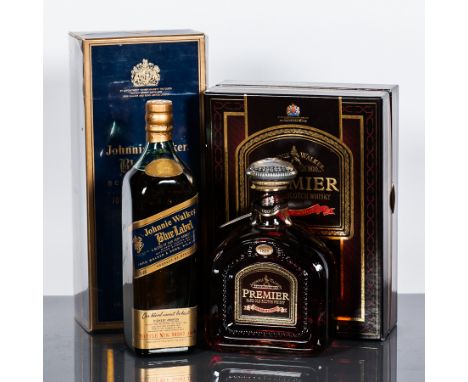 JOHNNIE WALKER BLUE LABEL 
Blended Scotch Whisky. For the Taiwanese market. Bottle No. K50387JW. 75cl, 43% volume, in carton.