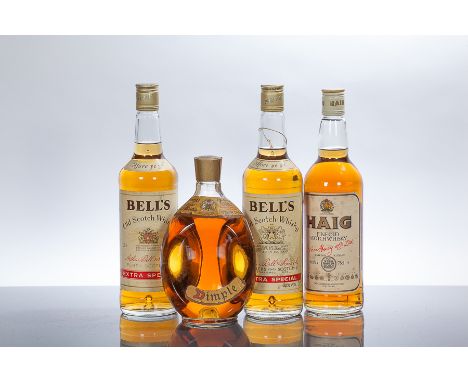 DIMPLE 
Blended Scotch whisky. 26 2/3 fl.ozs, 70°proof.
BELL'S EXTRA SPECIAL
Blended Scotch whisky. 75cl, 40% volume.
BELL'S 
